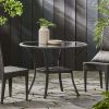 Hopp Outdoor Coastal Gray Wicker Side Table with Tempered Glass Top - as Pic