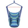 Free shipping Hammock Chair Distinctive Cotton Canvas Hanging Rope Chair with Pillows Blue YJ - Blue