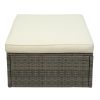 Patio Furniture Sets;  5-Piece Patio Wicker Sofa with Adustable Backrest;  Cushions;  Ottomans and Lift Top Coffee Table - Beige