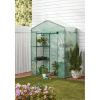 Walk-in Greenhouse ; PE Green Cover ; 2x4 ft - 56.30 x 28.20 x 76.80inch