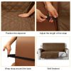 Reversible Sofa Cover Chair Loveseat Couch Slipcover Cushion Furniture Protector Shield Water-Resistant w/ Elastic Strap - Chocolate - 1S