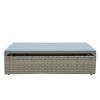 Patio Furniture Sets;  5-Piece Patio Wicker Sofa with Adustable Backrest;  Cushions;  Ottomans and Lift Top Coffee Table - Beige