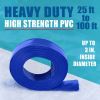 Foresee Pool Backwash Discharge Hose Heavy Duty Reinforced; PVC Lay-Flat Water Hose - Blue - 1.25 in x 25 ft