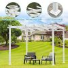 10' x 10' White Iron Pergola Gazebo for Vines Pure Iron Chic Lid Cover Design Sleek Seams Hidden Joints Elegant White Trellis - White