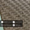 Outdoor Living Outdoor PE Wicker Chaise Lounge with Armrest- Set of 2 Patio Reclining Chair - Brown w/Armrest