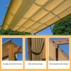 Outdoor Living  Outdoor Retractable Pergola with Weather-Resistant Canopy Aluminum Gar - Wood-Looking9'x13'