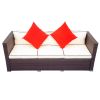 3 Piece Patio Sectional Wicker Rattan Outdoor Furniture Sofa Set - CRâˆšÃ ME