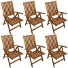 7 Piece Patio Dining Set Solid Acacia Wood - Brown
