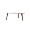 Manhattan Comfort Utopia 17.51" High Triangle Coffee Table with Splayed Legs in Off White and Maple Cream - Default Title