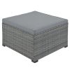 9-piece Outdoor Patio Large Wicker Sofa Set;  Rattan Sofa set for Garden;  Backyard; Porch and Poolside;  Gray wicker;  Gray Cushion - Gray