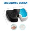 Gel Memory Foam U-shaped Seat Cushion Massage Car Office Chair for Long Sitting Coccyx Back Tailbone Pain Relief Gel Cushion Pad - Short plush bllue -